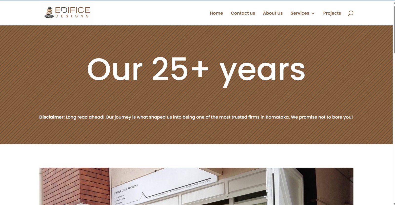 Edifice Designs logo and website design by Sharadhvi Patel