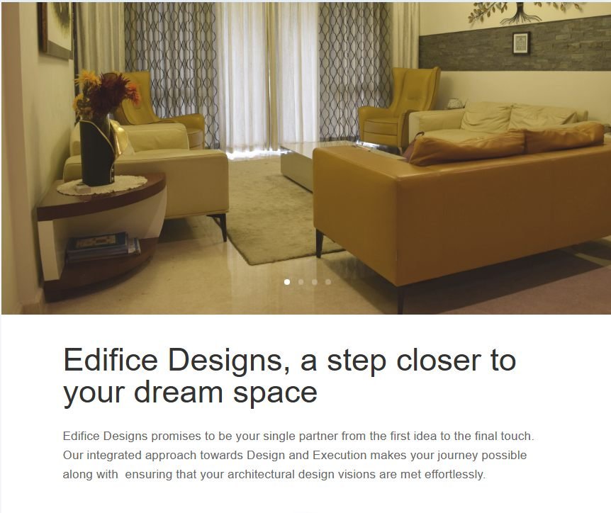 Edifice Designs logo and website design by Sharadhvi Patel
