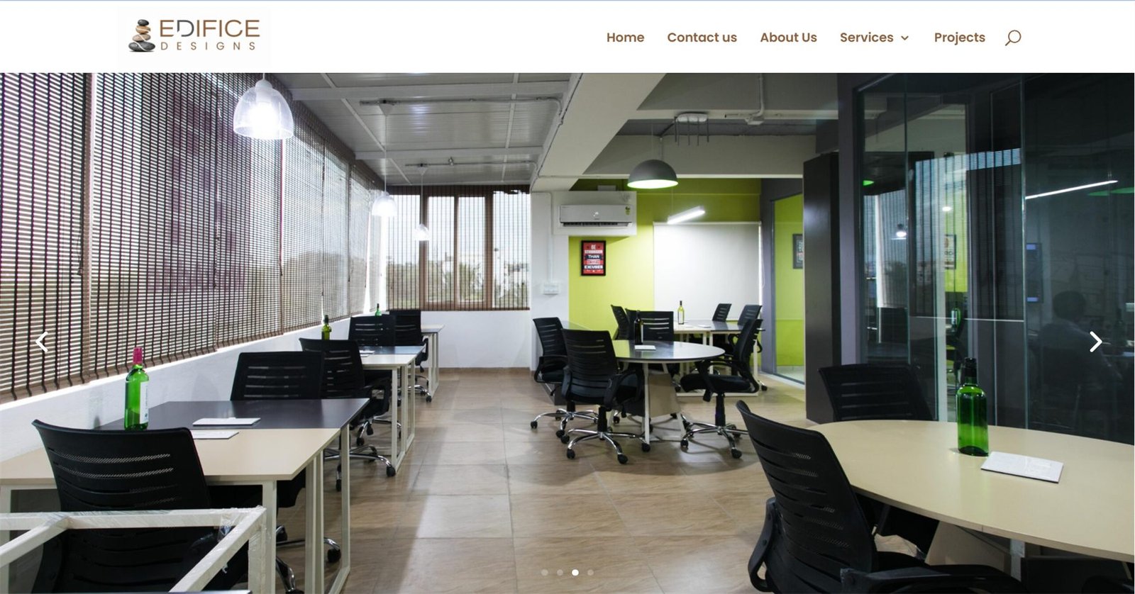 Edifice Designs website homepage from the architecture firm logo design and web project