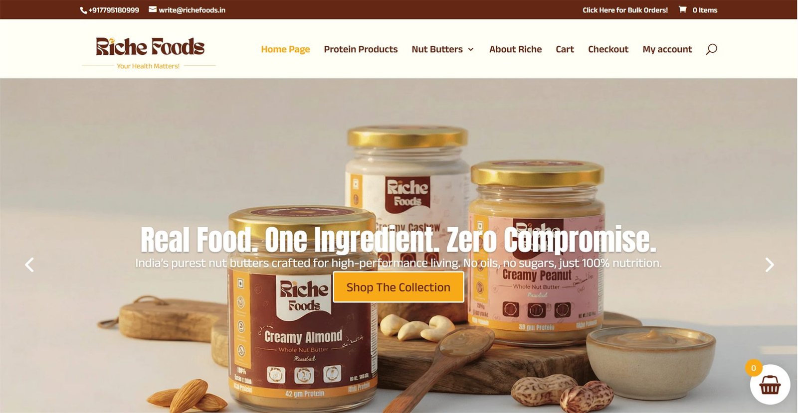 Riche Foods storefront from the brand design portfolio of Sharadhvi Patel